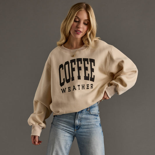 Coffee Weather Sweatshirt in Tan