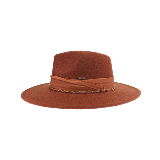 Kenzie Wide Brim Hat Heather Rust