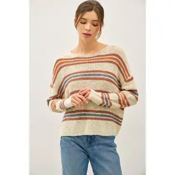Stella Striped Top in Natural