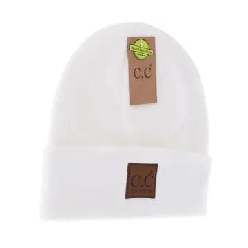 Soft Ribbed Beanie in White