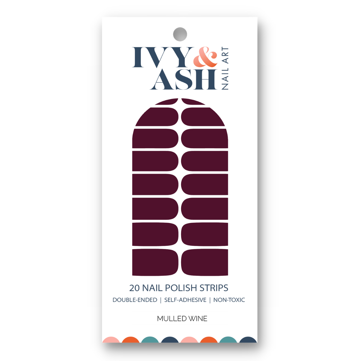 Ivy & Ash - Mulled Wine | Deep Burgundy Red Pearl Finish Nail Wraps