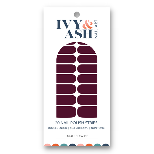 Ivy & Ash - Mulled Wine | Deep Burgundy Red Pearl Finish Nail Wraps