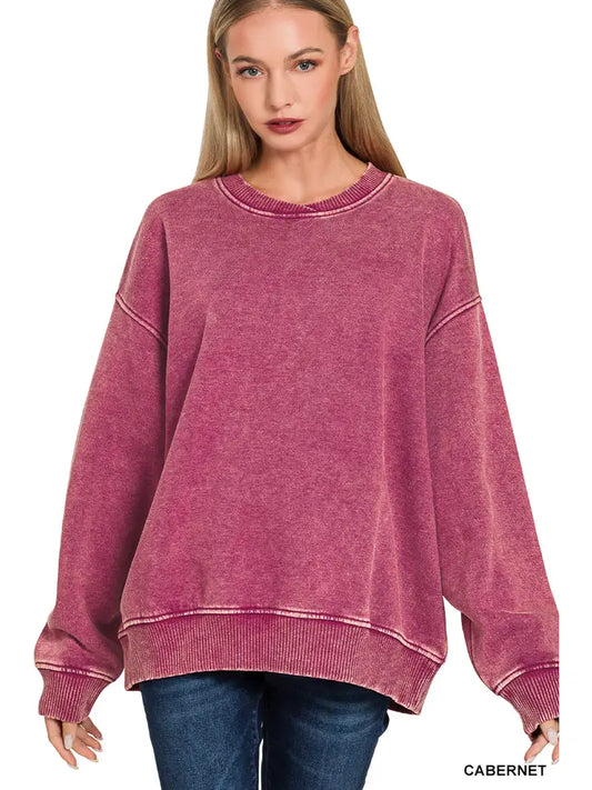 Murphy Oversized Pullover in Cabernet