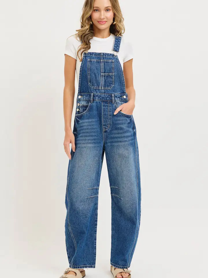 Sarah Barrel Leg Overalls