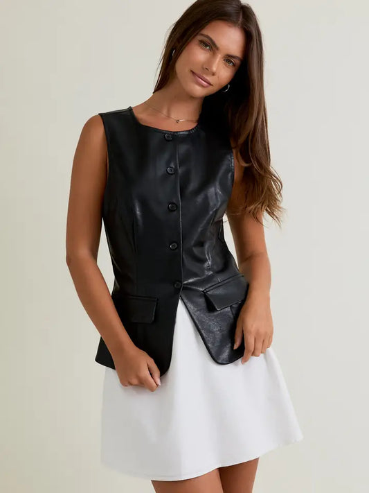 Megan Sleeveless Midi Vest