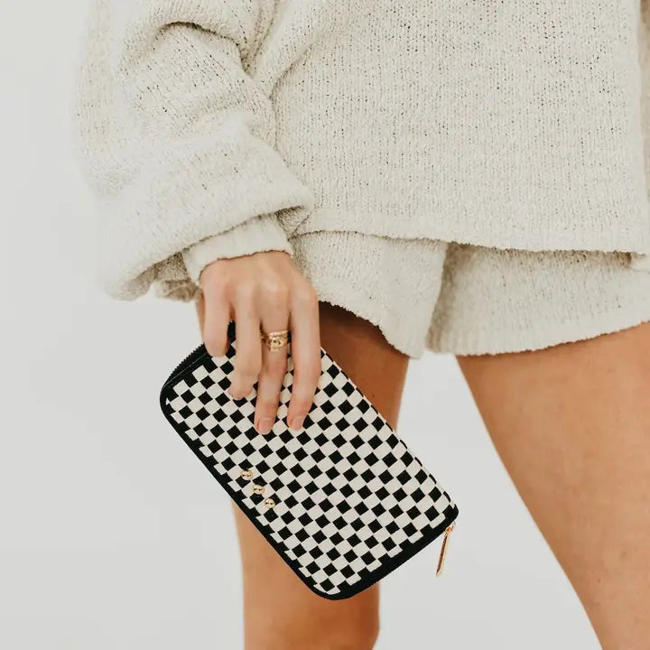 Lenni Woven Wallet in Black