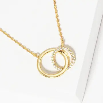 Gold Double Ring Necklace