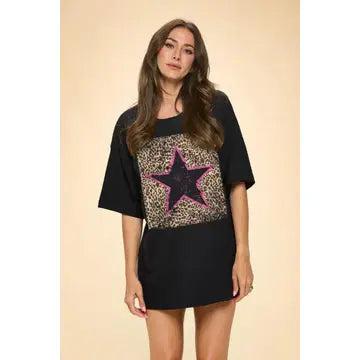 Zutter Leopard Star Graphic Tee