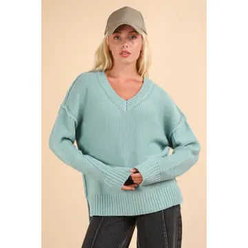 Coen Oversized Sweater in Ocean