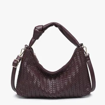 Morgan Woven Crossbody/Shoulder Bag in Cherry Lacquer