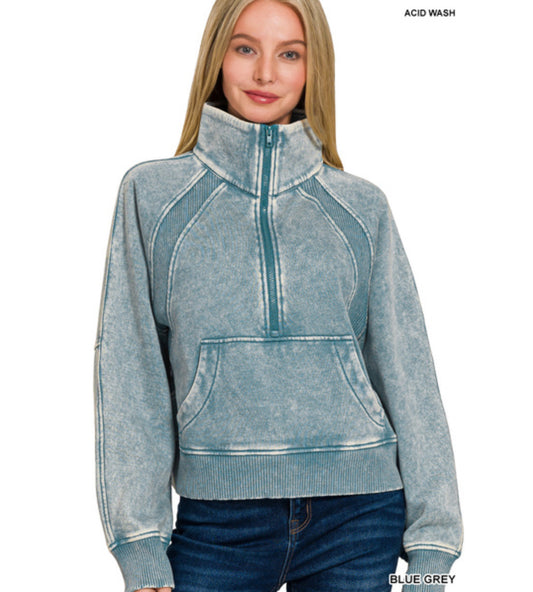 Pinnsley Pullover In Blue Grey