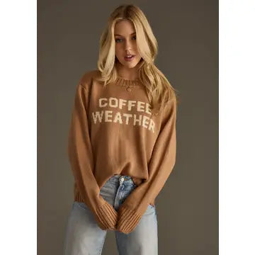 Coffee Weather Sweater in Tan