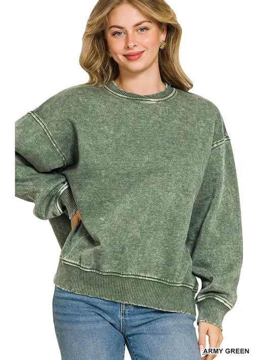 Murphy Oversized Pullover in Army Green