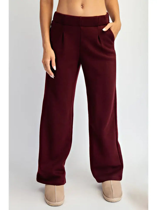 Odyssey Pleated Fleece Trouser -Dk Cherry