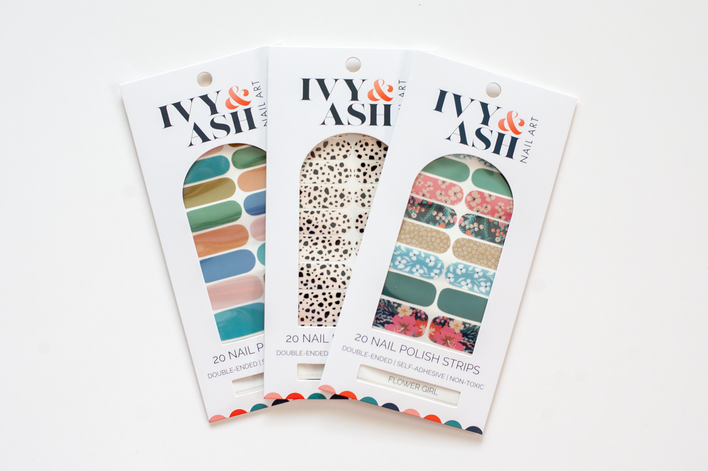 Ivy & Ash - Seaside | Calming Beachy Solid Color Nail Polish Wrap Set