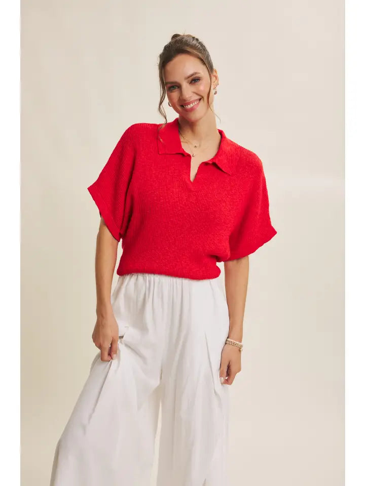 Dani Dolman Top in Red
