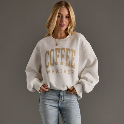 Coffee Weather Sweatshirt in Cream