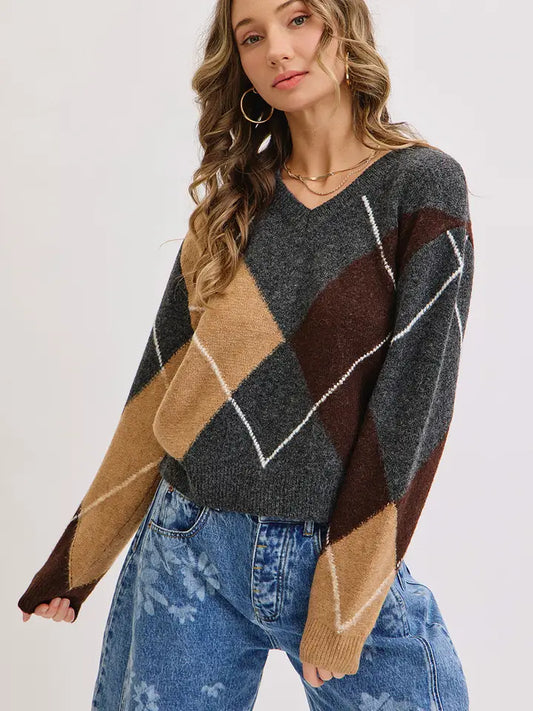 Argyle Sweater in Neutral