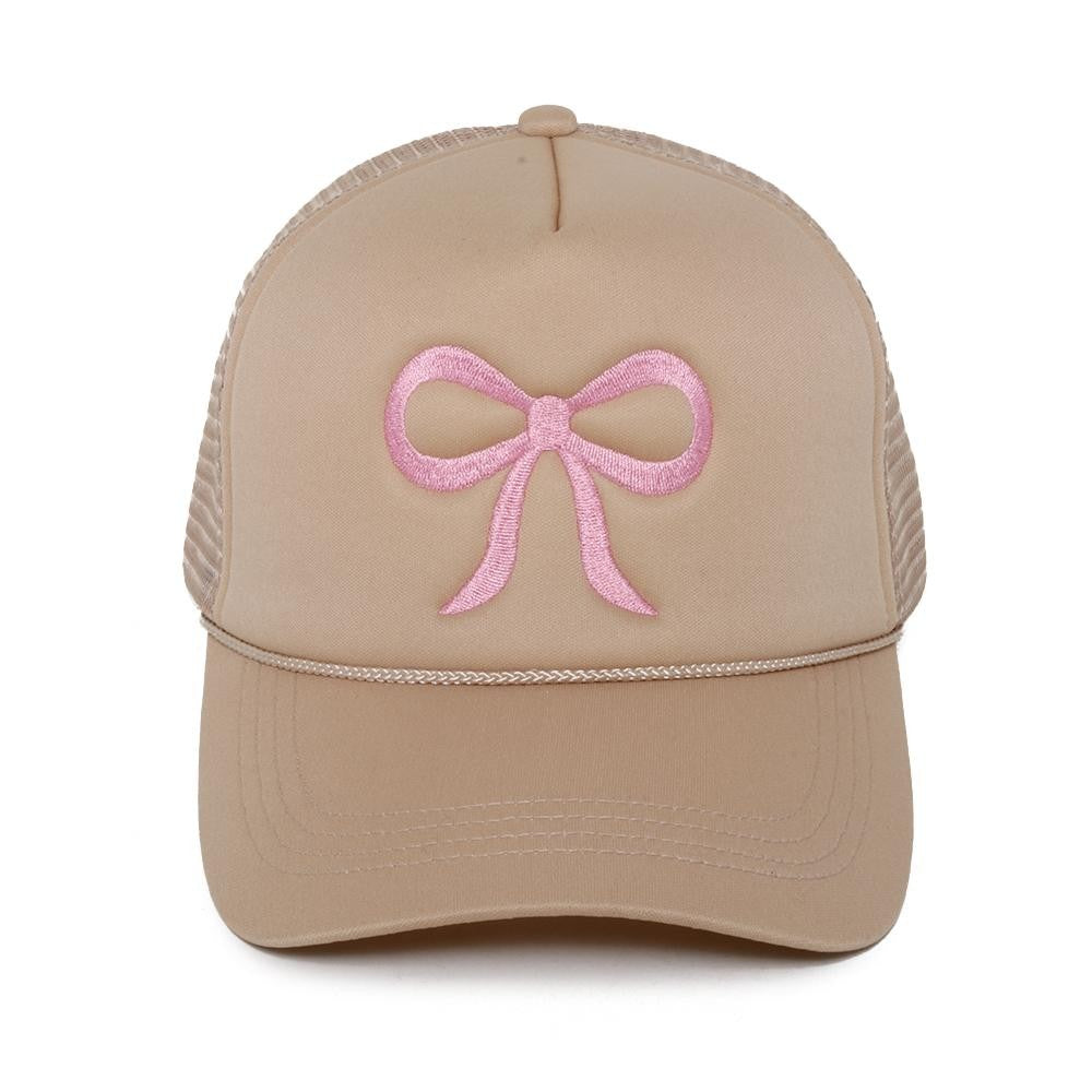 Bow Trucker Cap in Taupe