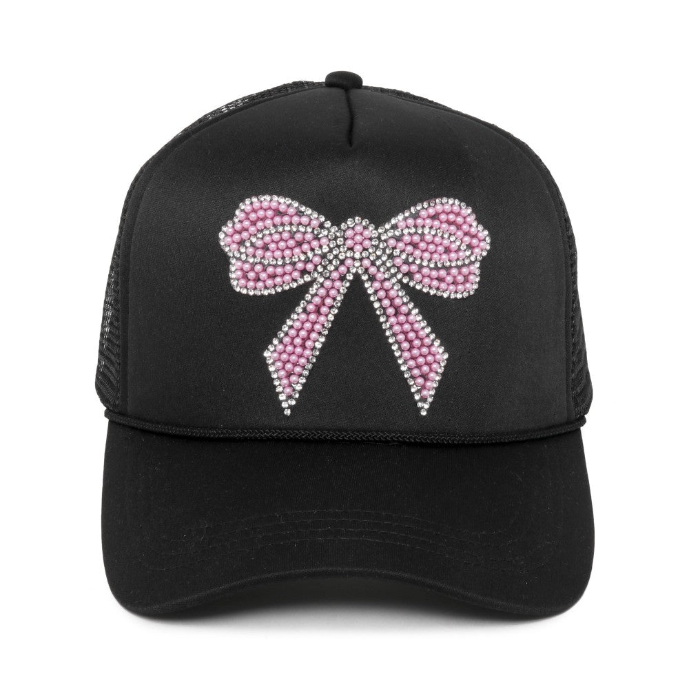 Rhinestone Bow Cap