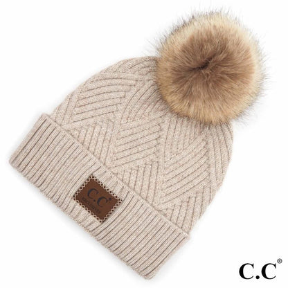 C.C. Patterned Knit Beanie