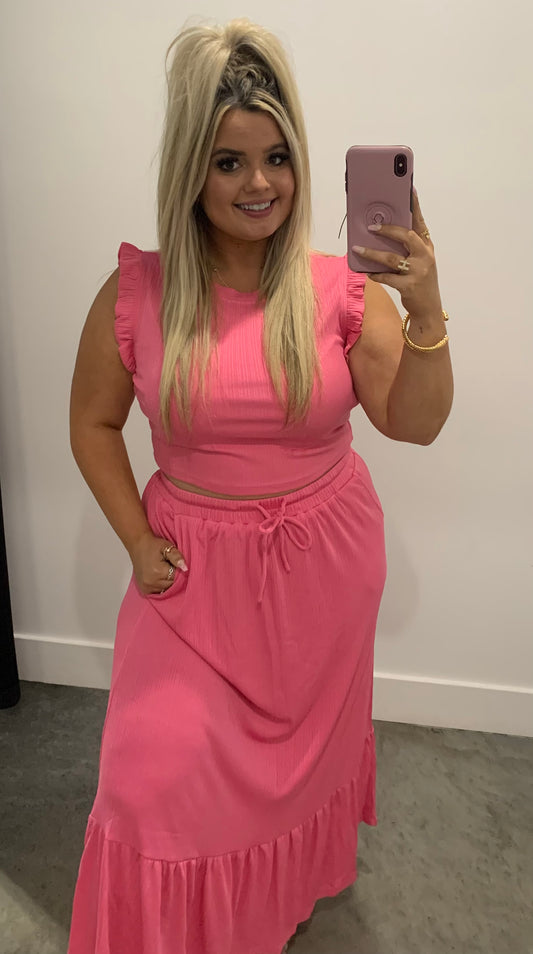 Ruffle Trim Skirt Set