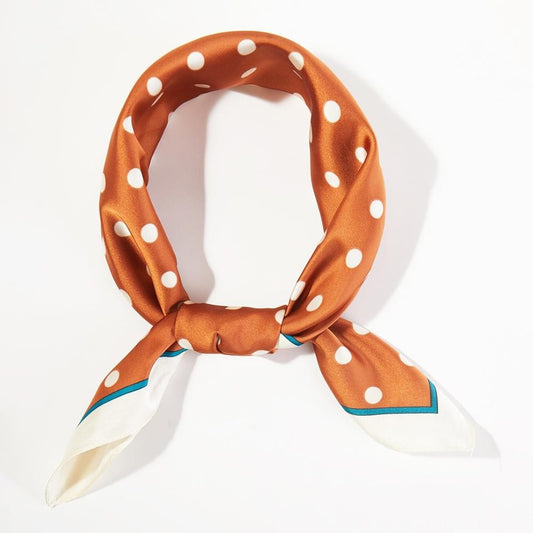 Rust Polka Dot Bandana Scarf