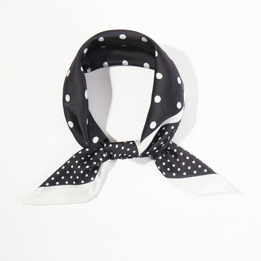 Black Polka Dot Bandana Scarf