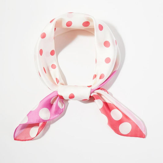 Pink Polka Dot Bandana Scarf