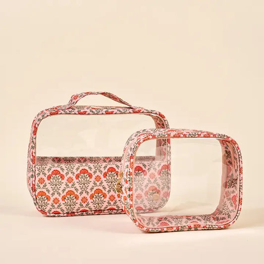 Clearly Chic Cosmetic Bag Set in Everbloom Dusty Rose