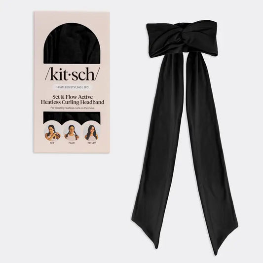 Kit-Sch Set & Flow Heatless Curling Headband - Black