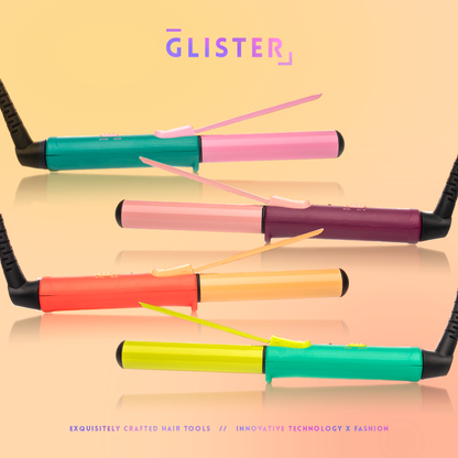 Glister - “Mini Curls” Travel Clip Curler with Carrying Pouch: Apricot Plum