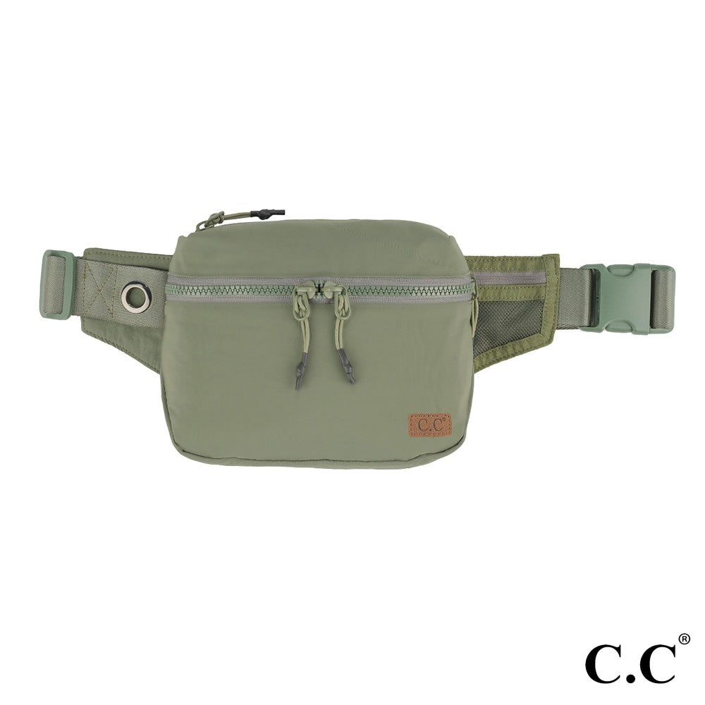 C.C. Double Zipper Chest Bag