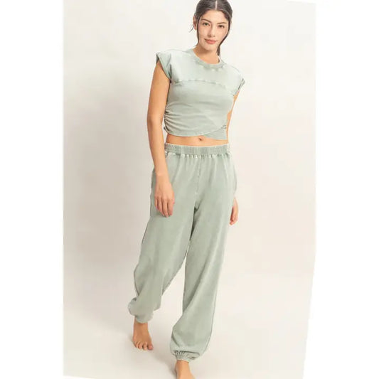 Haut Shot Jogger Set in Sage