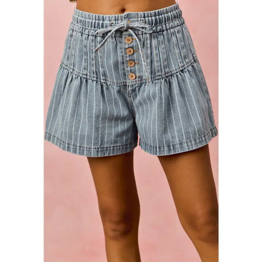 Macie Denim Striped Shorts