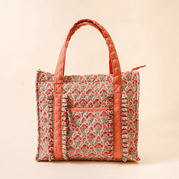 The Everyday Quilted Tote Bag in Everbloom Dusty Rose