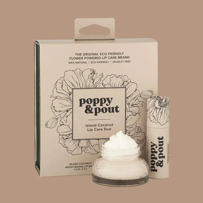 Poppy & Pout Island Coconut Lip Care Duo