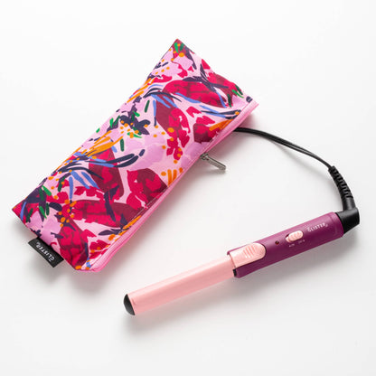 Glister - “Mini Curls” Travel Clip Curler with Carrying Pouch: Apricot Plum