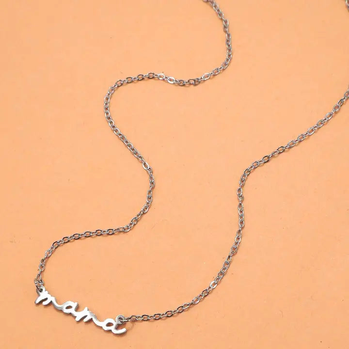 Mama Pendant Necklace in Silver