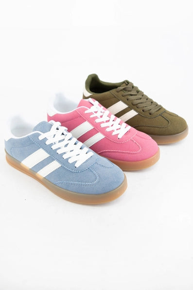 Colorful Suede Sneakers in Blue