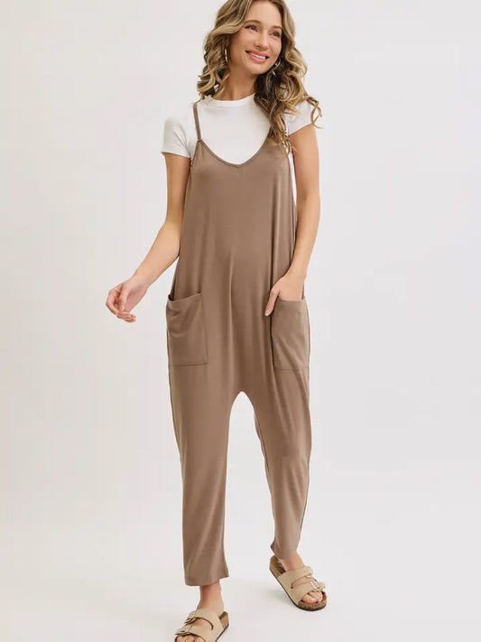 Monica Casual Jumpsuit in Mocha