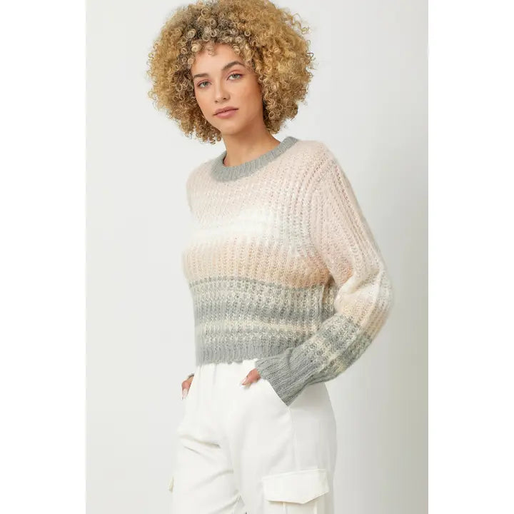 Taylyn Sweater in Blush/Grey