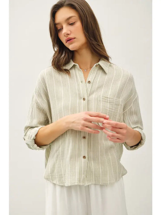 Tessie Sage Button Down
