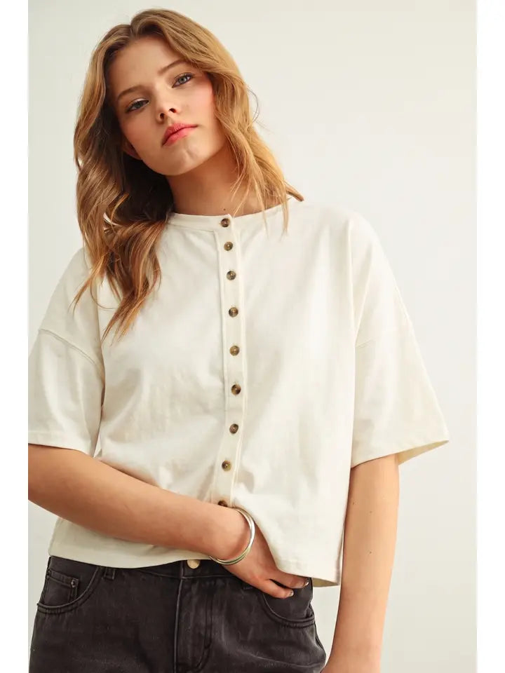 Briar Button Down Top in White