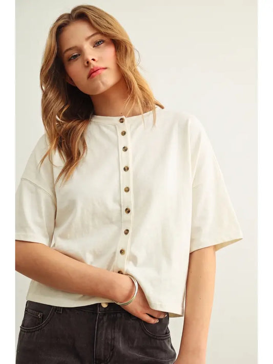 Briar Button Down Top in White