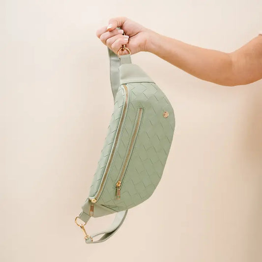 Luxe Belt Bag in Woven Sage
