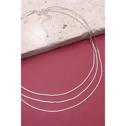 Dainty layered Necklace in Silver