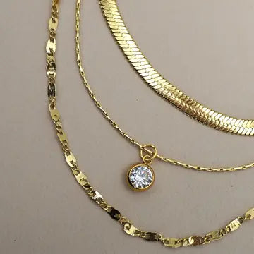 Elegant Layered Necklace in Gold