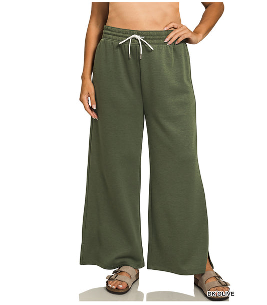 Scuba Fleece Lined Sweat Pants in Dark Olive