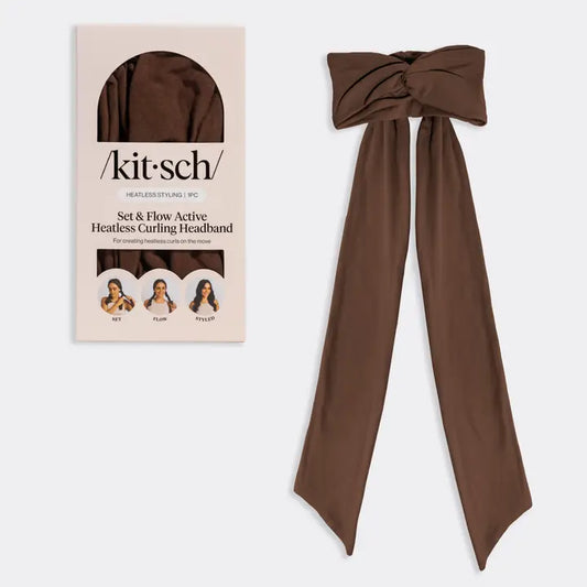 Kit-Sch Set & Flow Heatless Curling Headband - Brown